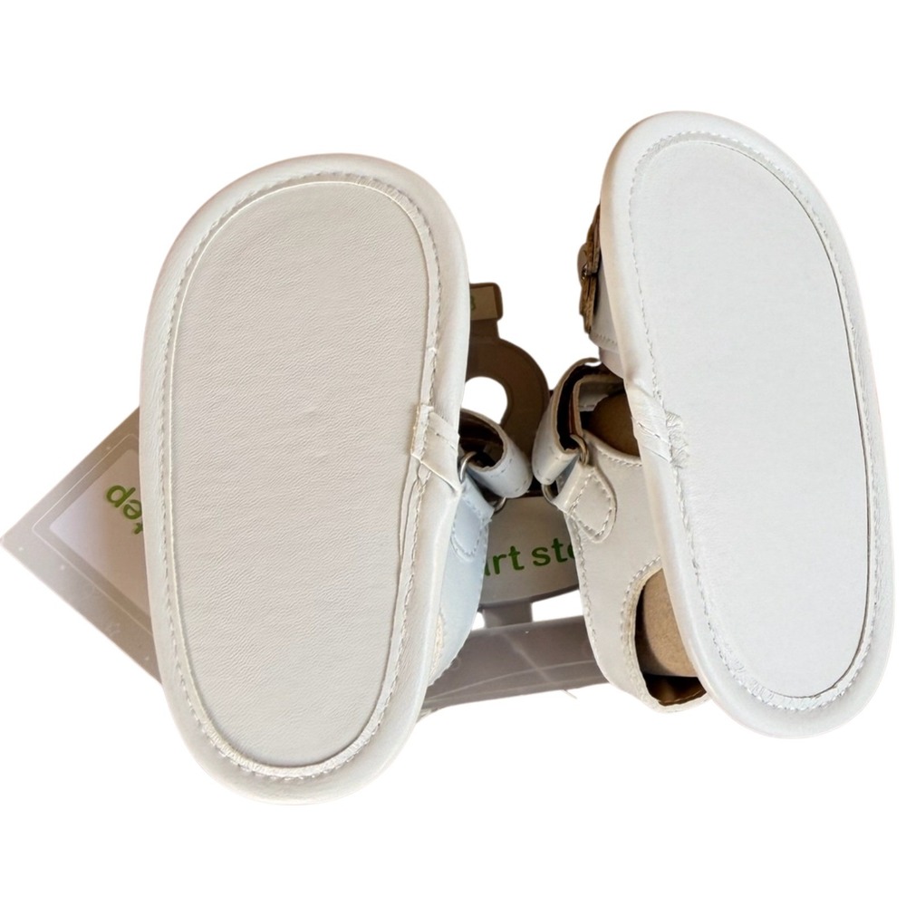 Josmo Infant Baby Girl Size 2-4 Dress Sandals Soft Sole Butterfly & Bow White - Picture 13 of 13